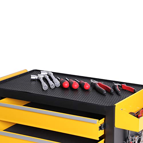 Tool Chest Heavy Duty Cart Steel Rolling Tool Box with Lockable Doors (TZ12 Black)