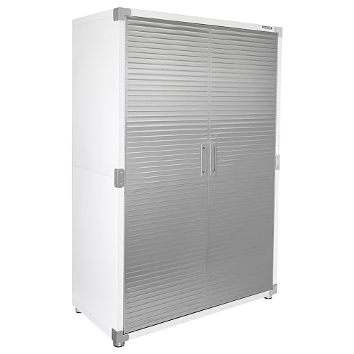 Seville Classics UltraHD Solid Steel Lockable Metal Storage Cabinet Locker Organizer, w/Adjustable Shelves for Garage, Warehouse, Office, Classroom, Granite, 48" W x 24" D x 72" H