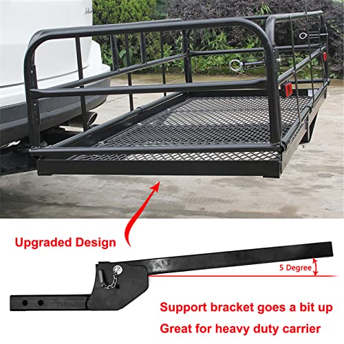 500 Lbs Heavy Duty Hitch Mount Cargo Carrier 60" x 24" x 14.4" Folding Cargo Rack Rear Luggage Basket Fits 2" Receiver for Car SUV Camping Traveling