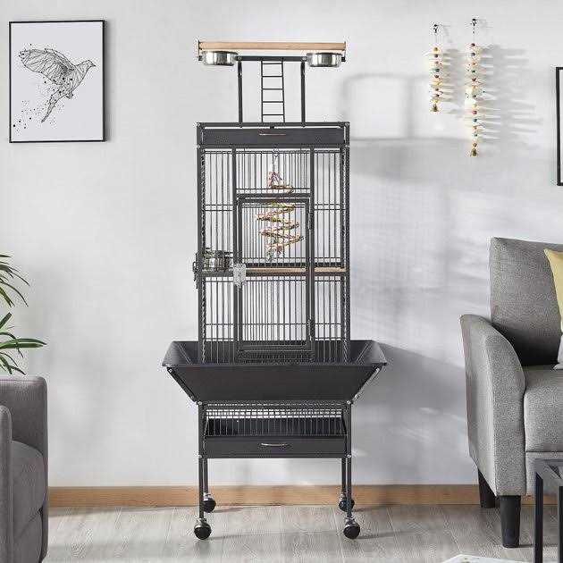 Yaheetech 61-in Rolling Parrot Cage &amp; Playtop - Pet Supplies online store