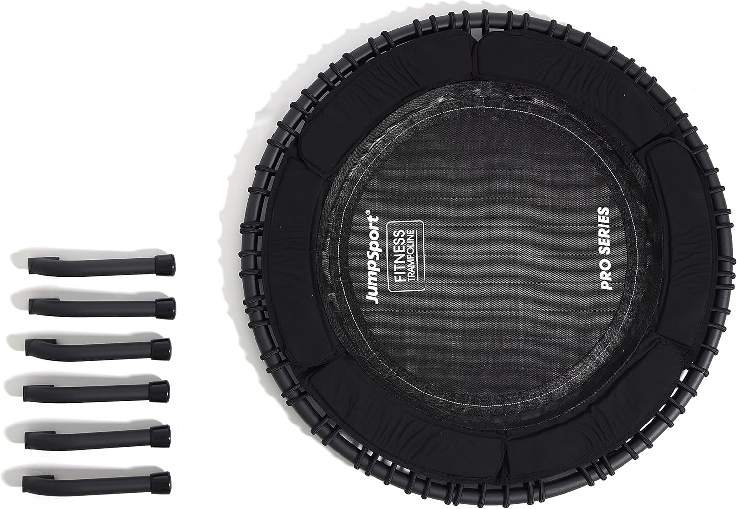 JumpSport PRO Professional Fitness Trampoline with Safe 39 Inch Bounce Surface, Stable Arched Legs, and Adjustable Tension Bungees, Black