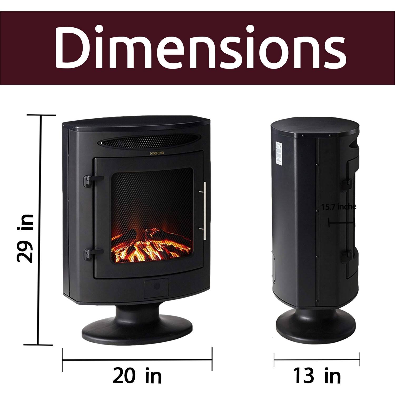 Cambridge 1500w Freestanding Electric Fireplace Heater in Black with Log Display