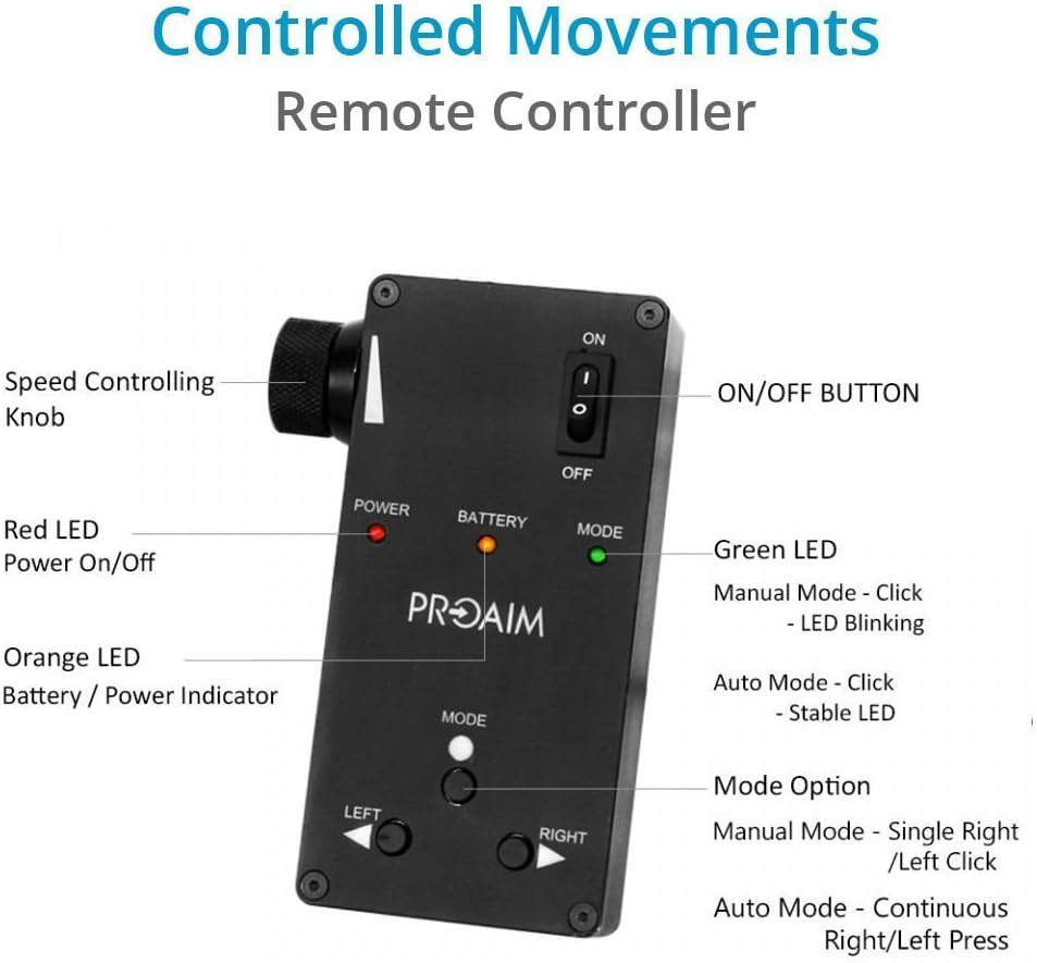 PROAIM Curve-180° Motorized Curved Electronic Circular Camera Sliding Track System Roller Bearing Sliding Platform Video Camera Slider Remote Control System for DSLR (SL-CUR-180-MC)