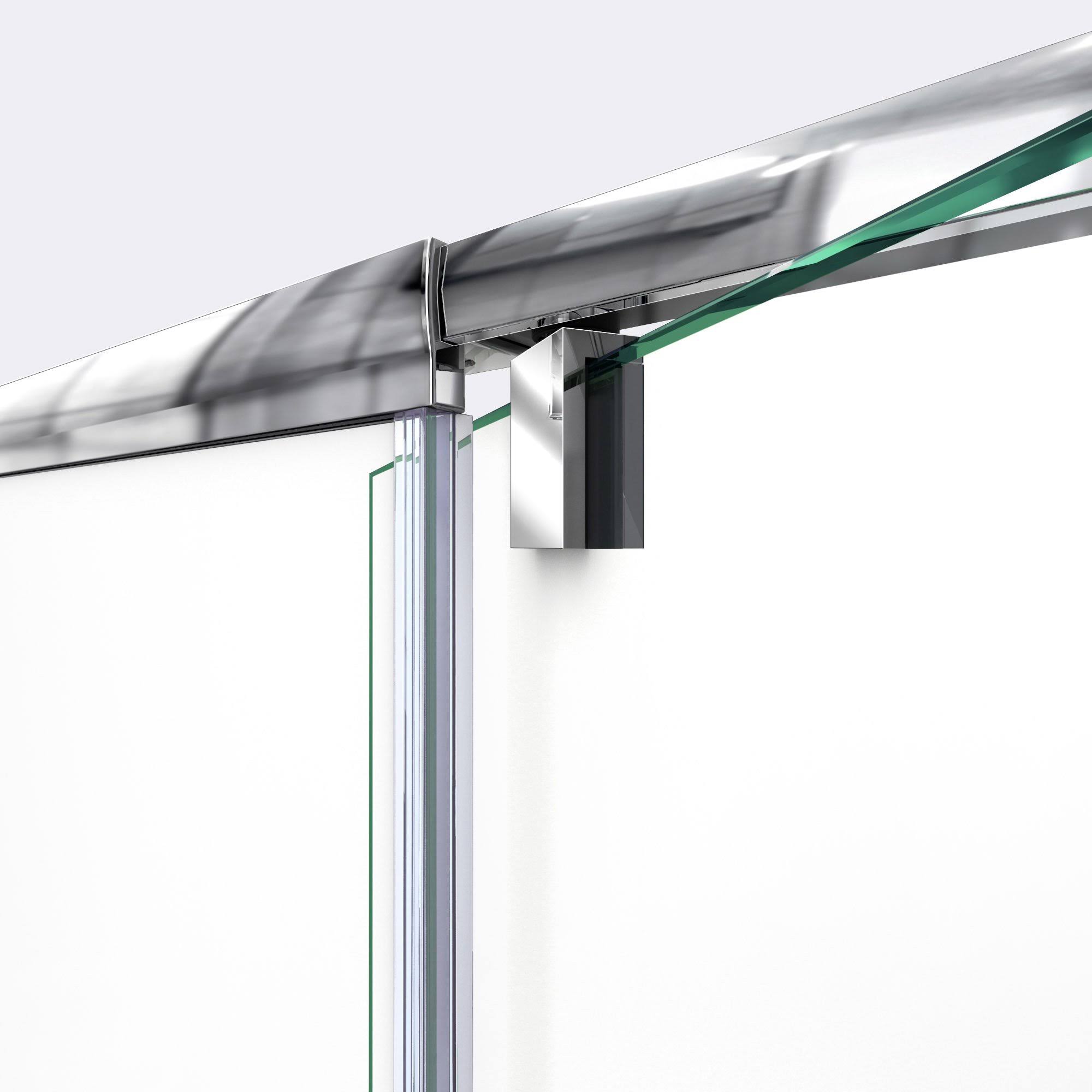 DreamLine DL-6219C-22-01 Flex 32x22D x 42x22W x 74 3/4x22H Semi-Frameless Pivot Shower Door in Chrome with Center Drain Biscuit