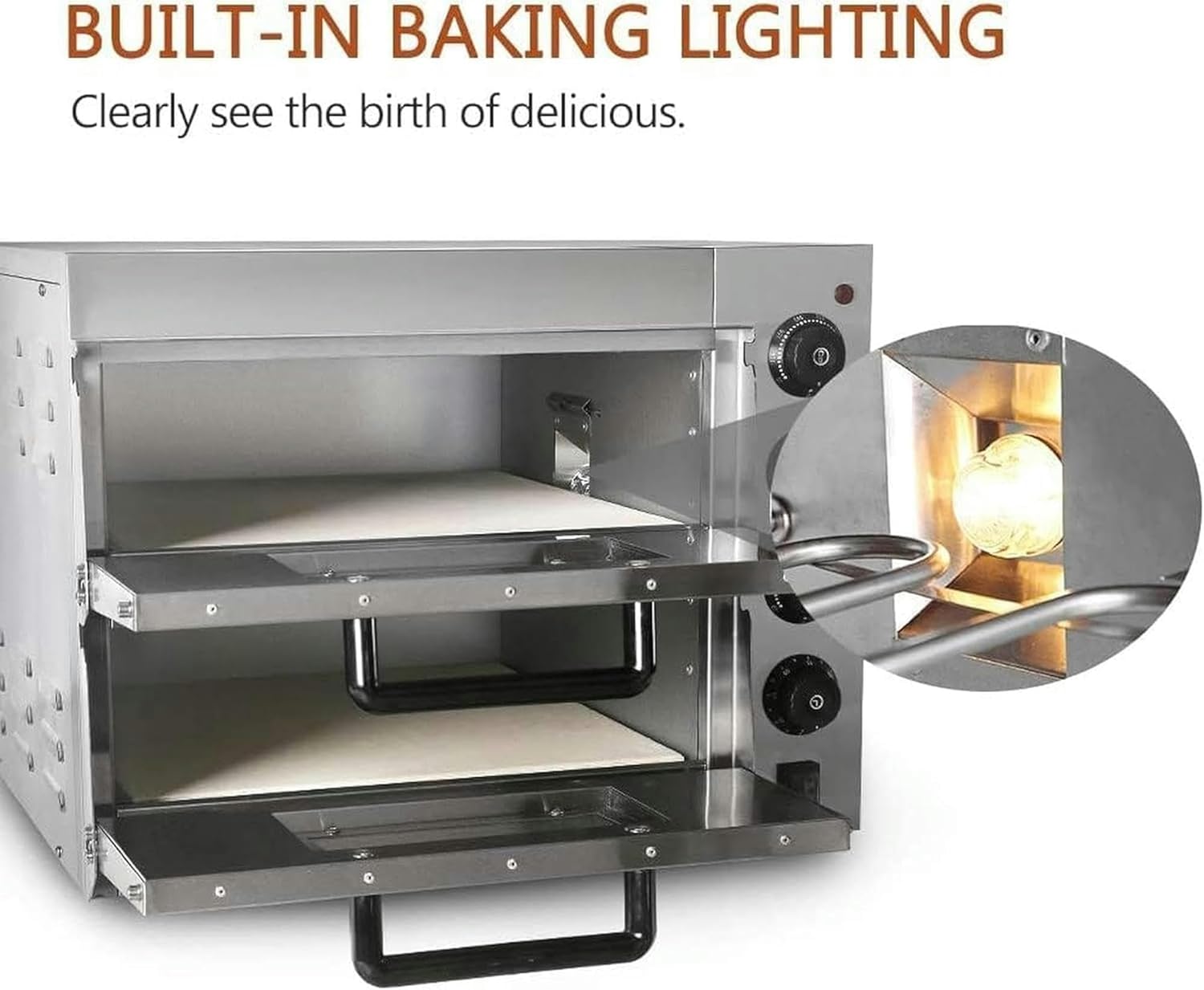 Commercial Double Bake Electric Oven, Professional Oven Toaster with Timer Bread Maker, Kitchen Bakery Food Processor