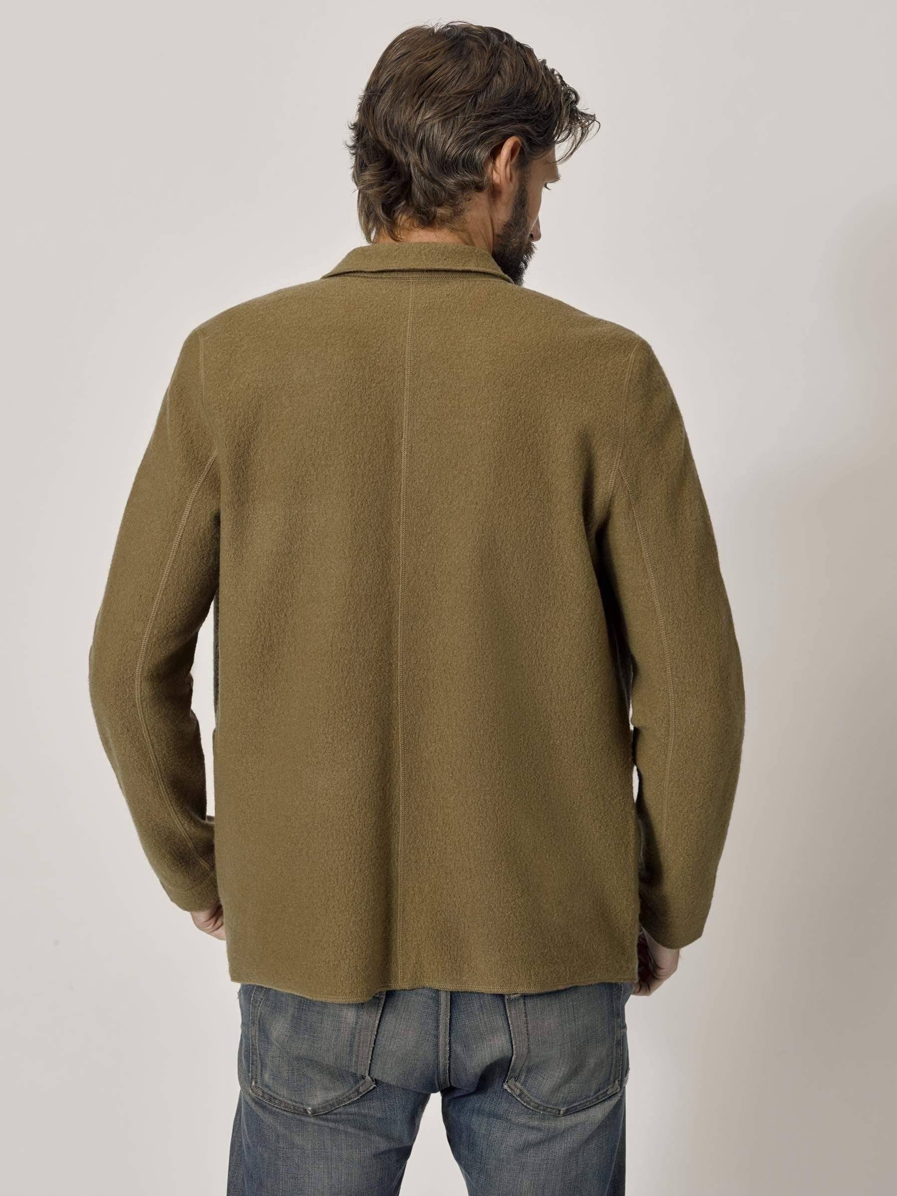 Buck Mason Men&s Felted Chore Coat in Camel, Size Small | Felt