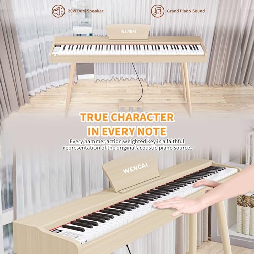 88 Key Fully Weighted Electric Piano Keyboard Hammer Action Full-size Digital Pianos for Beginners Adults Wooden Upright Piano with Sheet Music Stand Triple Pedal, Supports USB-MIDI Black