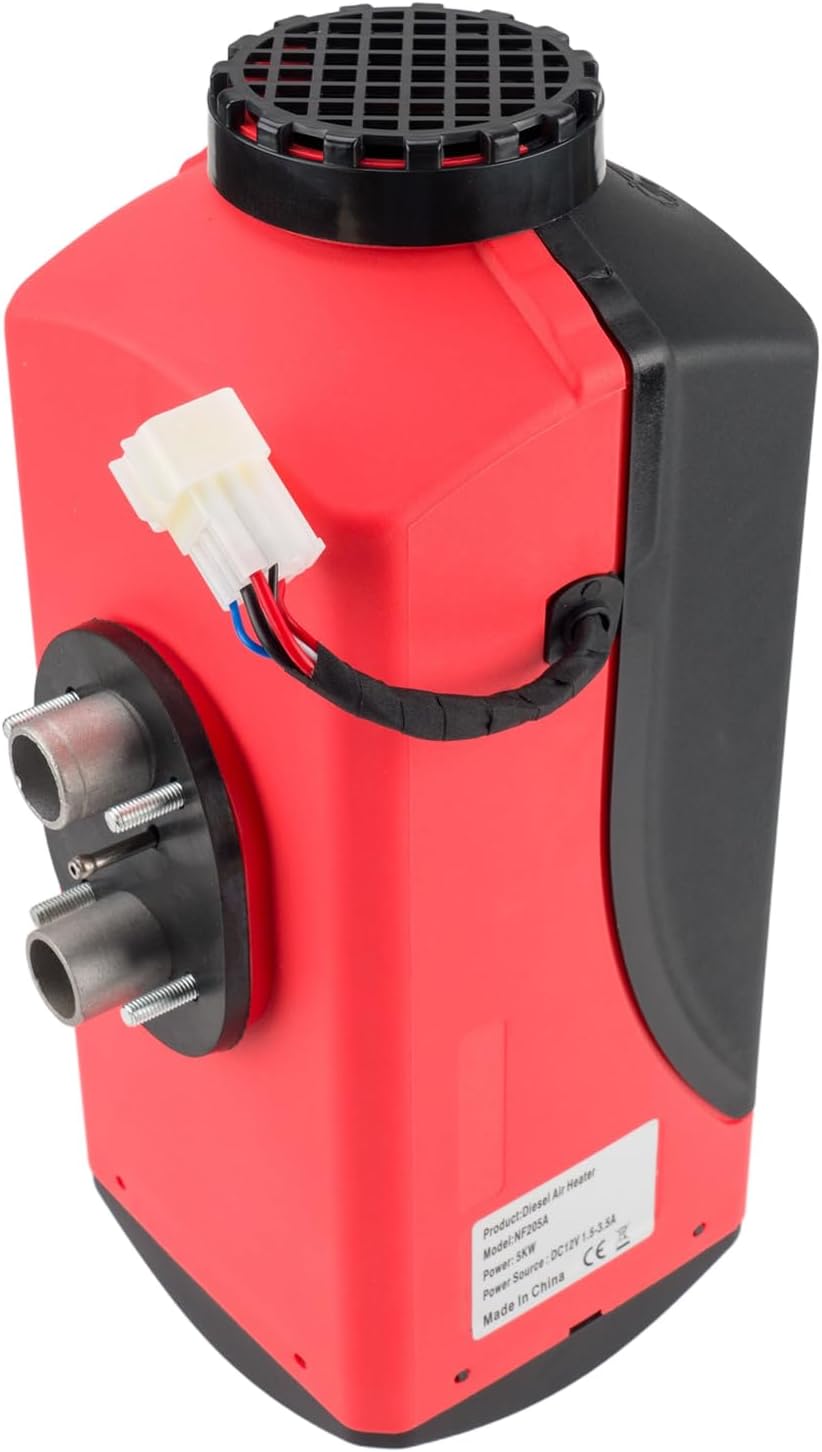 PHILTOP Diesel Heater 12V 5KW, Air Diesel Heater Parking Heater, Black Red Diesel Air Heater for Tent, Car, RV, Truck, Camper, Trailer, Motorhome