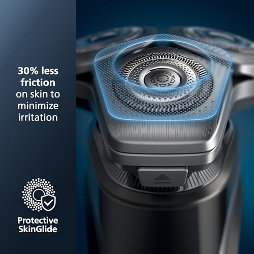 Philips Norelco 9400 Rechargeable Wet/Dry Electric Shaver with SenseIQ and Comfort Glide Ring Technology, Silver, S9502/83
