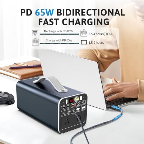 Powdeom Portable Power Station with AC Outlet for Camping, Outdoors, Off-Grid Life