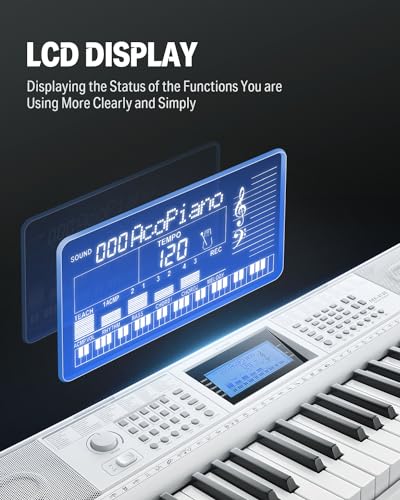 Donner 61 Key Keyboard Piano, Electric Piano Keyboard Kit with 249 Voices, 249 Rhythms - Includes Piano Stand, Stool, Microphone, Gift for Beginners, Black (DEK-610S)