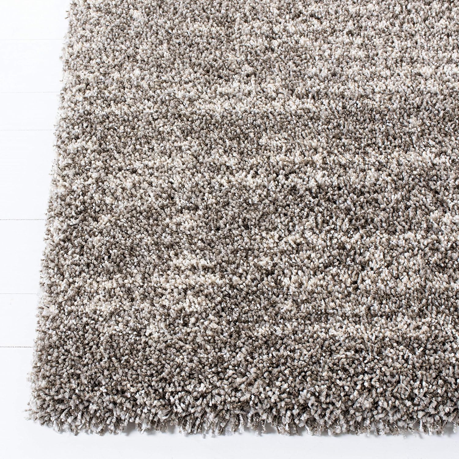 SAFAVIEH Hudson Shag Collection Area Rug - 8' x 10', Grey & Ivory, Modern Abstract Design, Non-Shedding & Easy Care, 2-inch Thick Ideal for High Traffic Areas in Living Room, Bedroom (SGH297F)