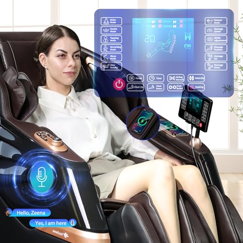 2024 Massage Chair Full Body with Heat,Full Body Zero Gravity SL-Track Shiatsu Massage Chair,Shiatsu Massage Recliner Chair with AI Control,Body Scan,Wireless Phone Charger