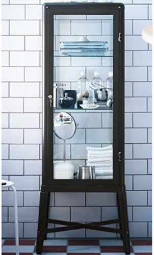 Ikea Fabrikor Glass Door Cabinet , Dark Gray, Lockable , Industrial Design