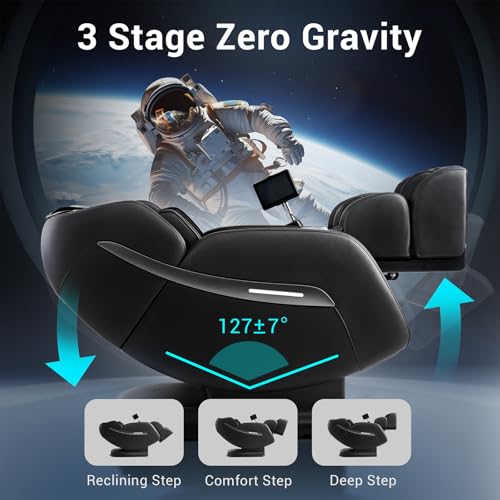 MYNTA Massage Chair Full Body, Zero Gravity SL Track Shiatsu Massage Recliner Chair with Heat, M1612 Expresso