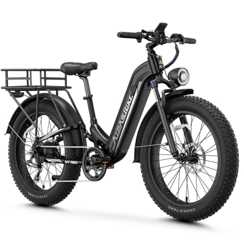 M1 Pro Electric Bike, 1800W Peak Motor Electric Bike for Adults, 48V 17.5Ah, 26'' x 4.0'' Fat Tire Electric Mountain Bike, Ebike with 85 Miles, 36MPH, 7 Speed 110Nm and Dual Suspension