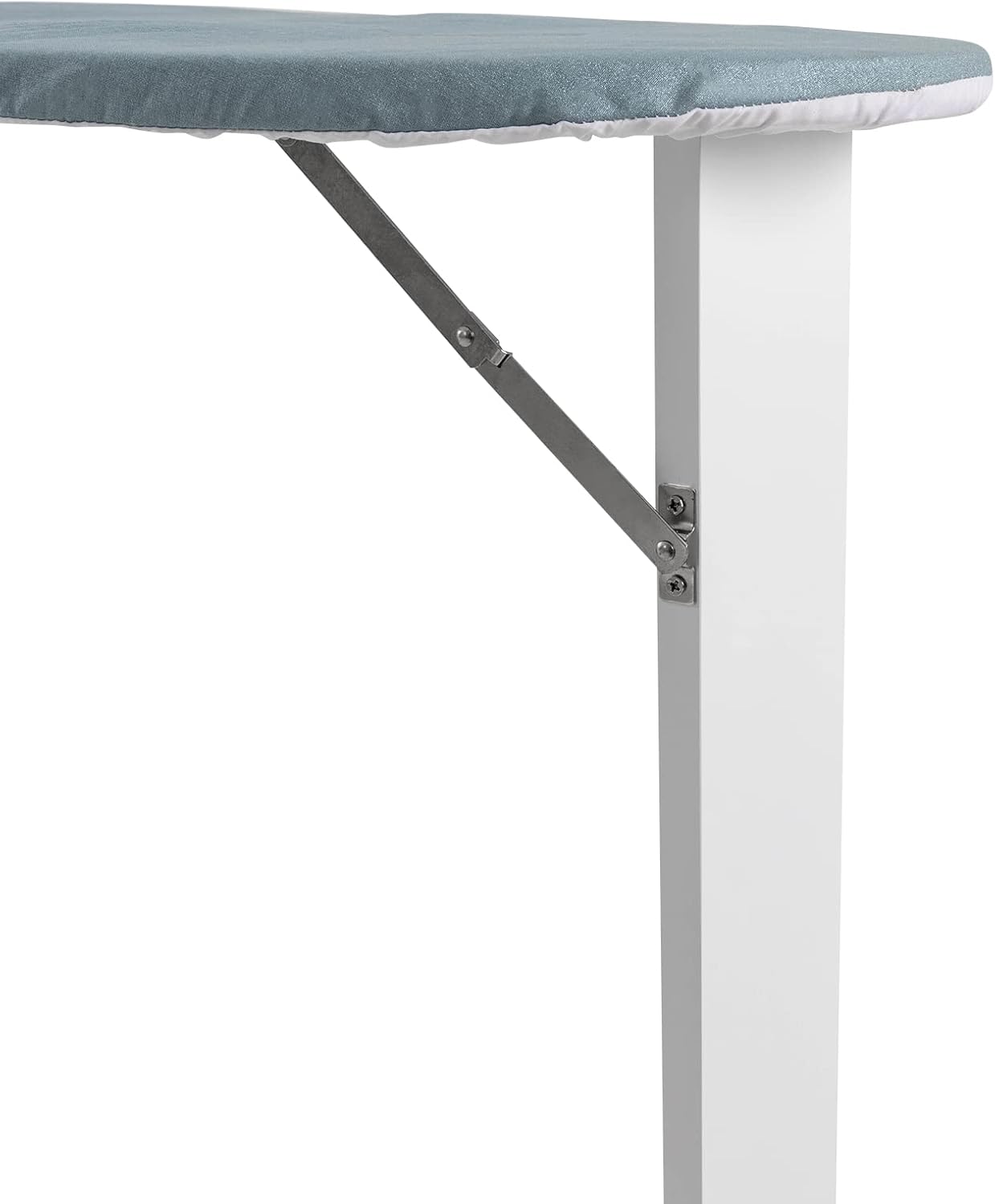 Wall-Mounted Ironing Board Cabinet with Mirror, Built-in Swivel Ironing Board Foldable Ironing Storage Station for Home, Apartment, White