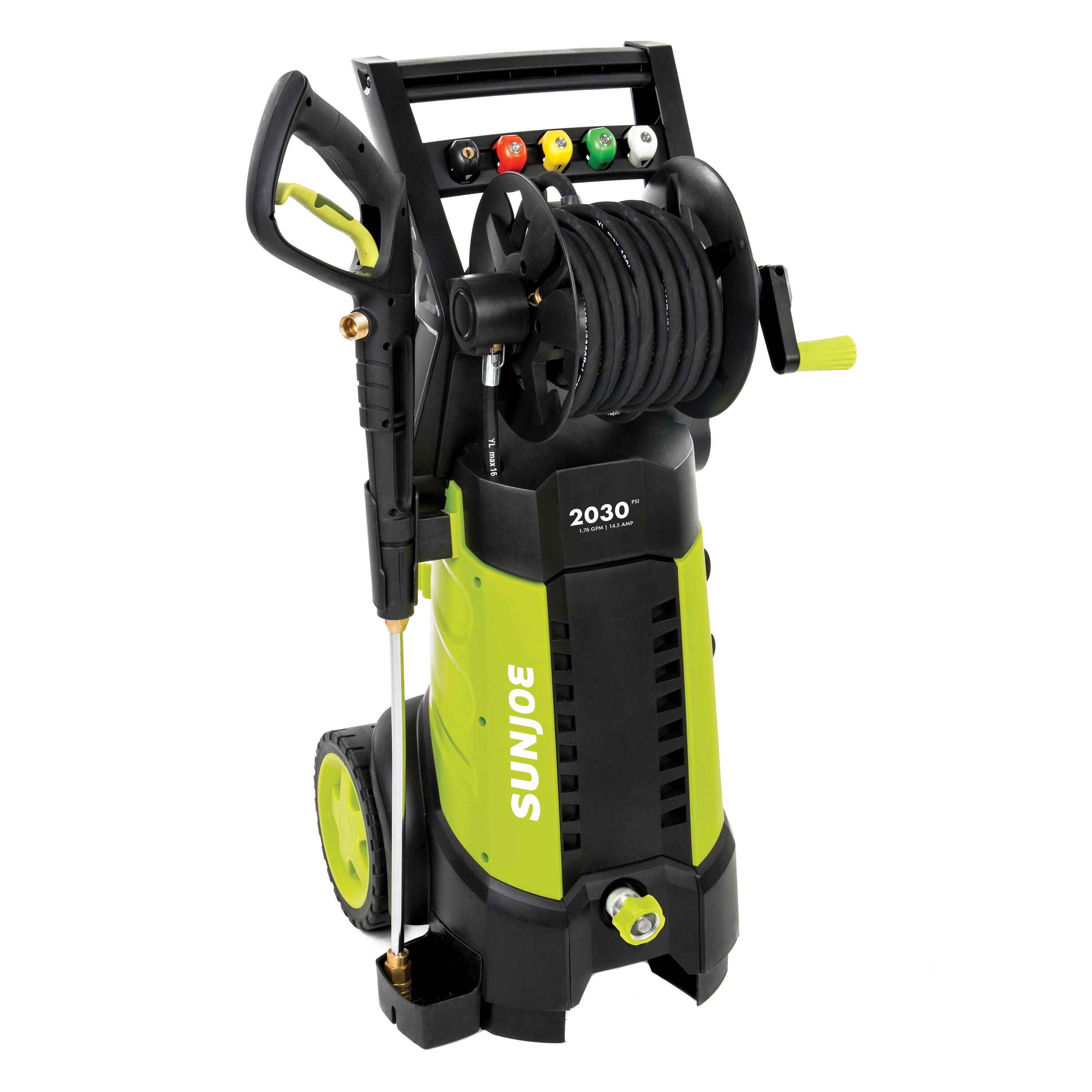 Sun Joe 2030 Psi 1.76 Gpm 14.5 Amp Electric Pressure Washer with Hose Reel, Green