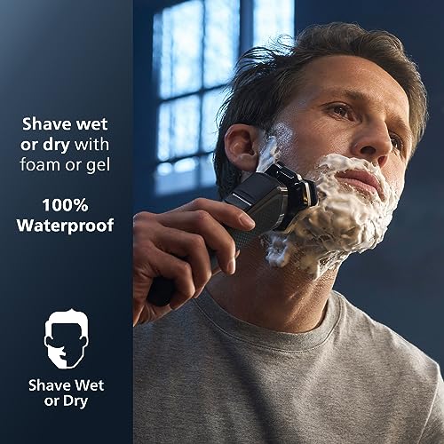 Philips Norelco 9400 Rechargeable Wet/Dry Electric Shaver with SenseIQ and Comfort Glide Ring Technology, Silver, S9502/83