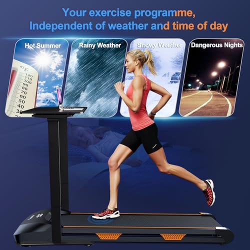 Walking Pad Under Desk Treadmill with Incline for Home Office, 2 in 1 for Walking and Jogging, Small Portable Walking Treadmill with Remote Control, Hidden Safety Switch