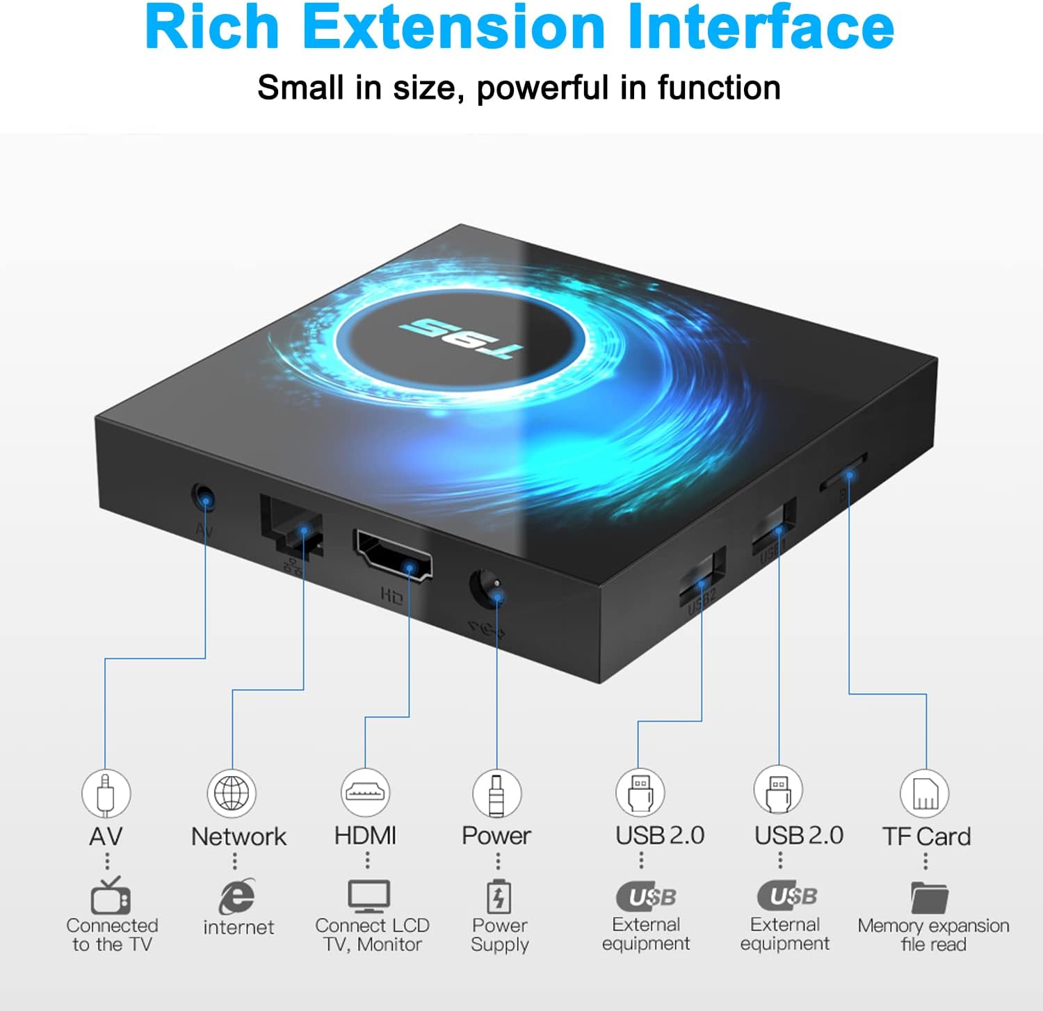 Android 10.0 TV Boxes, T95 Android Box Allwinner H616 Quad-Core with 4GB DDR 64GB ROM Streaming Media Player Support Dual WiFi 2.4GHz/5GHz, 6K 4K Output 100M LAN Enternet Bluetooth5.0 Smart TV Box Pack of 2