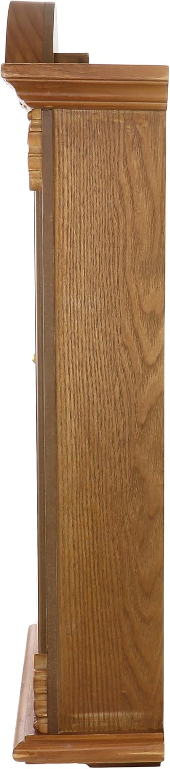 Bedford Clock Collection Honey Oak Chiming Pendulum Wall Clock
