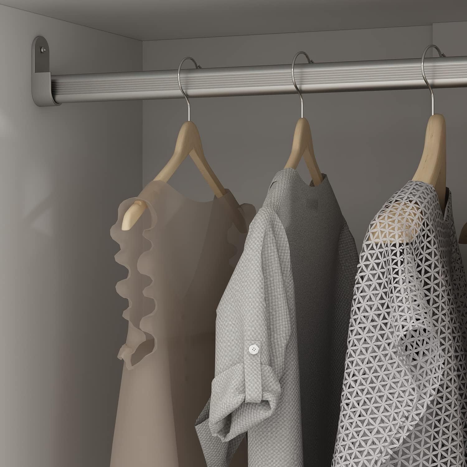 Large Wardrobe Armoire Closet with 4 Doors, Freestanding Wardrobe Cabinet for Hanging Clothes, Bedroom Armoire Dresser Wardrobe Clothes Organizer, 4-Door White (63" W x 19.7" D x 70.9" H)