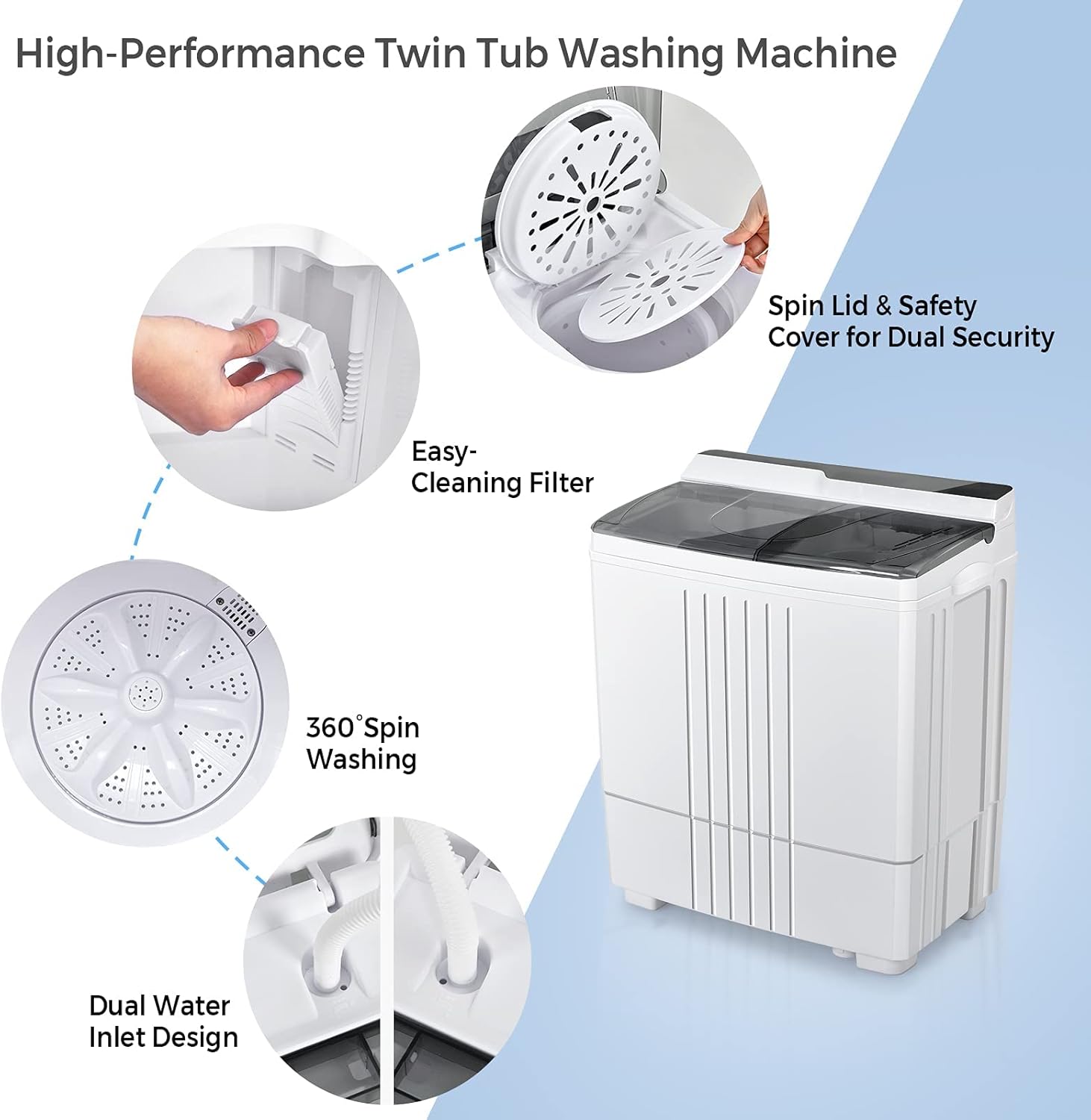 Generic FP10020US-GR Portable Washing Machine, Gray
