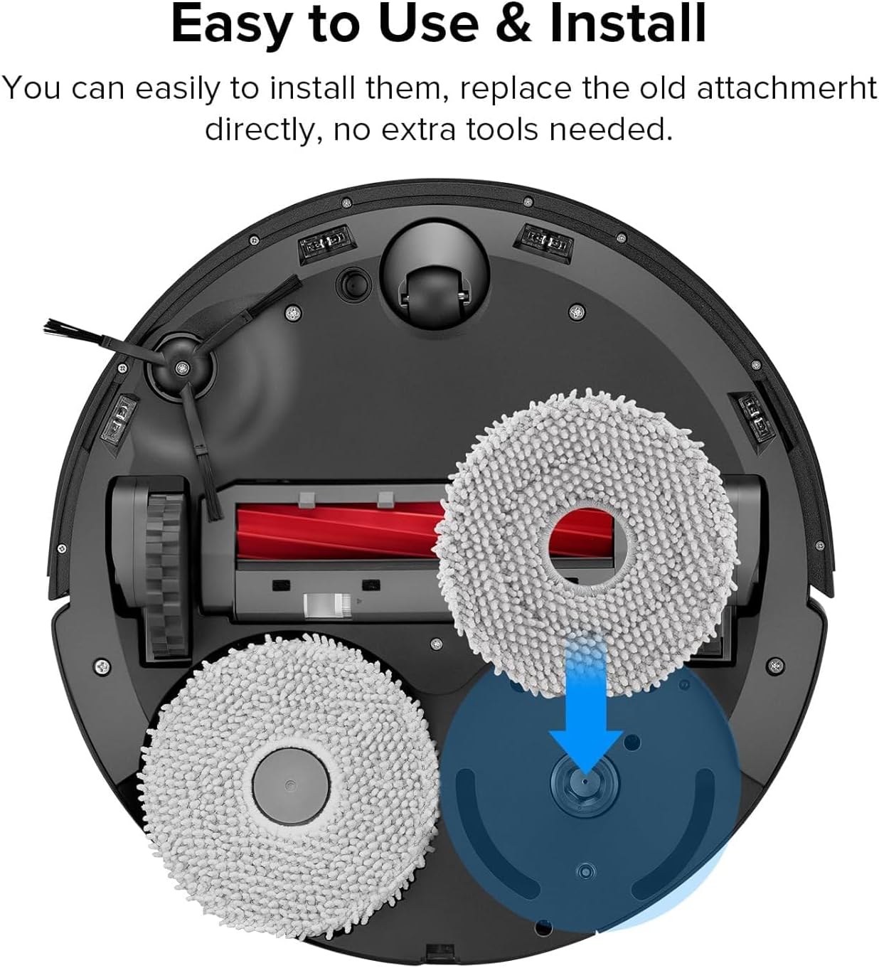 roborock Qrevo Plus Robot Vacuum and Mop 4 Pack Microfiber Mop Cloths