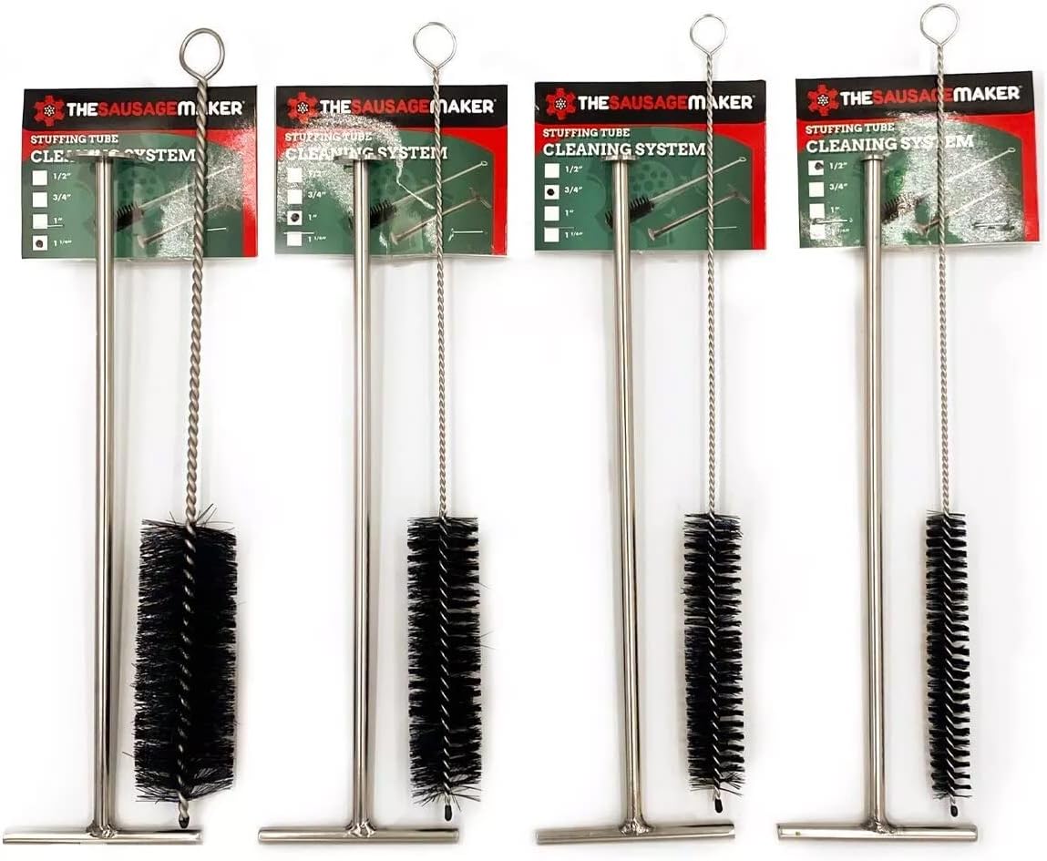 The Sausage Maker - 10 lb. Heavy Duty Vertical Sausage Stuffer Kit - Includes Stuffing Tubes, Guide Book, Natural Hog Casings, 5 Seasonings, and Stuffer Tube Cleaning Set
