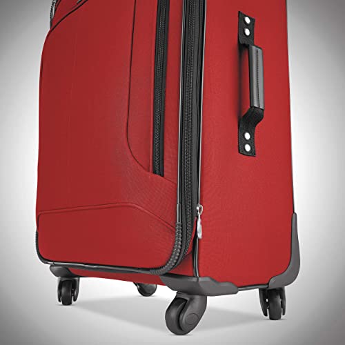 American Tourister Pop Max Softside Luggage with Spinner Wheels, Red, 3-Piece Set (21/25/29)