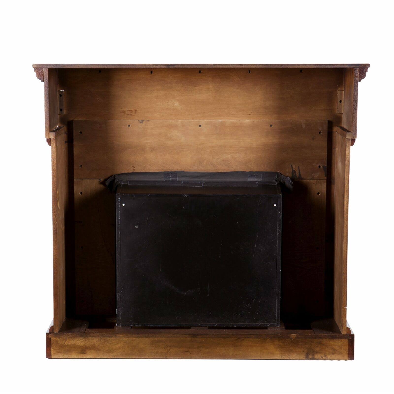 Southern Enterprises Calvert Carved Electric Fireplace, Espresso