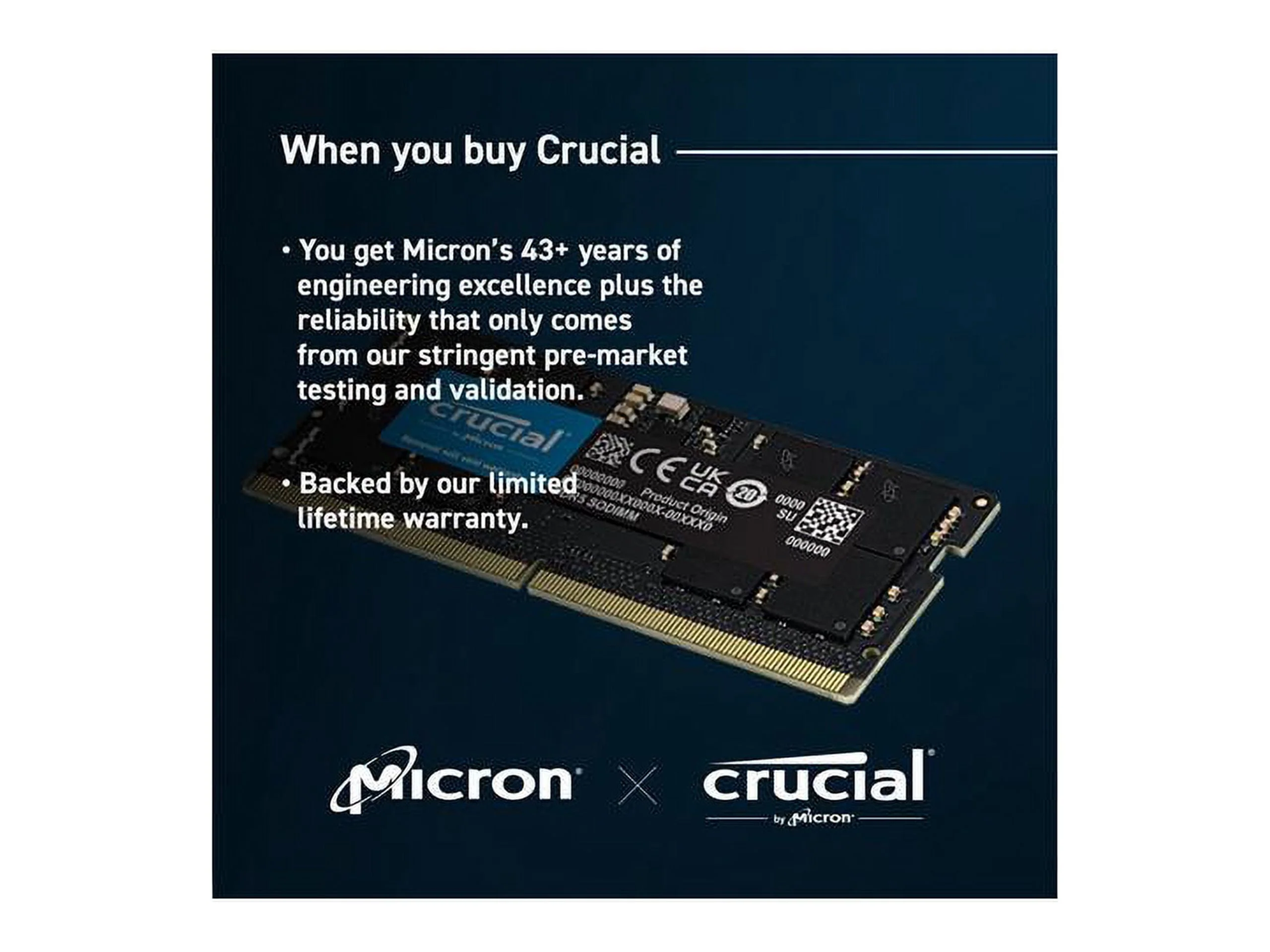 Crucial 64GB (2 x 32GB) DDR5 SDRAM Memory Kit - For Notebook - 64 GB (2 x 32GB) - DDR5-4800/PC5-38400 DDR5 SDRAM - 4800 MHz Dual-rank Memory - CL40 - 1.10 V - Non-ECC - Unbuffered - 262-pin - SoDIMM -