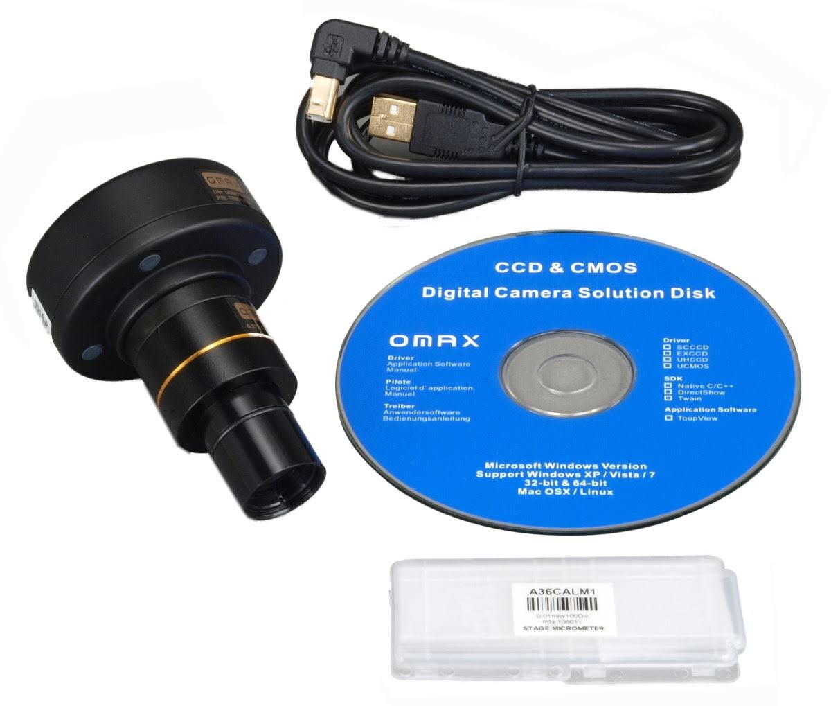 OMAX 40X-2000X Darkfield Trinocular Compound LED Microscope with 3MP USB Digital Camera