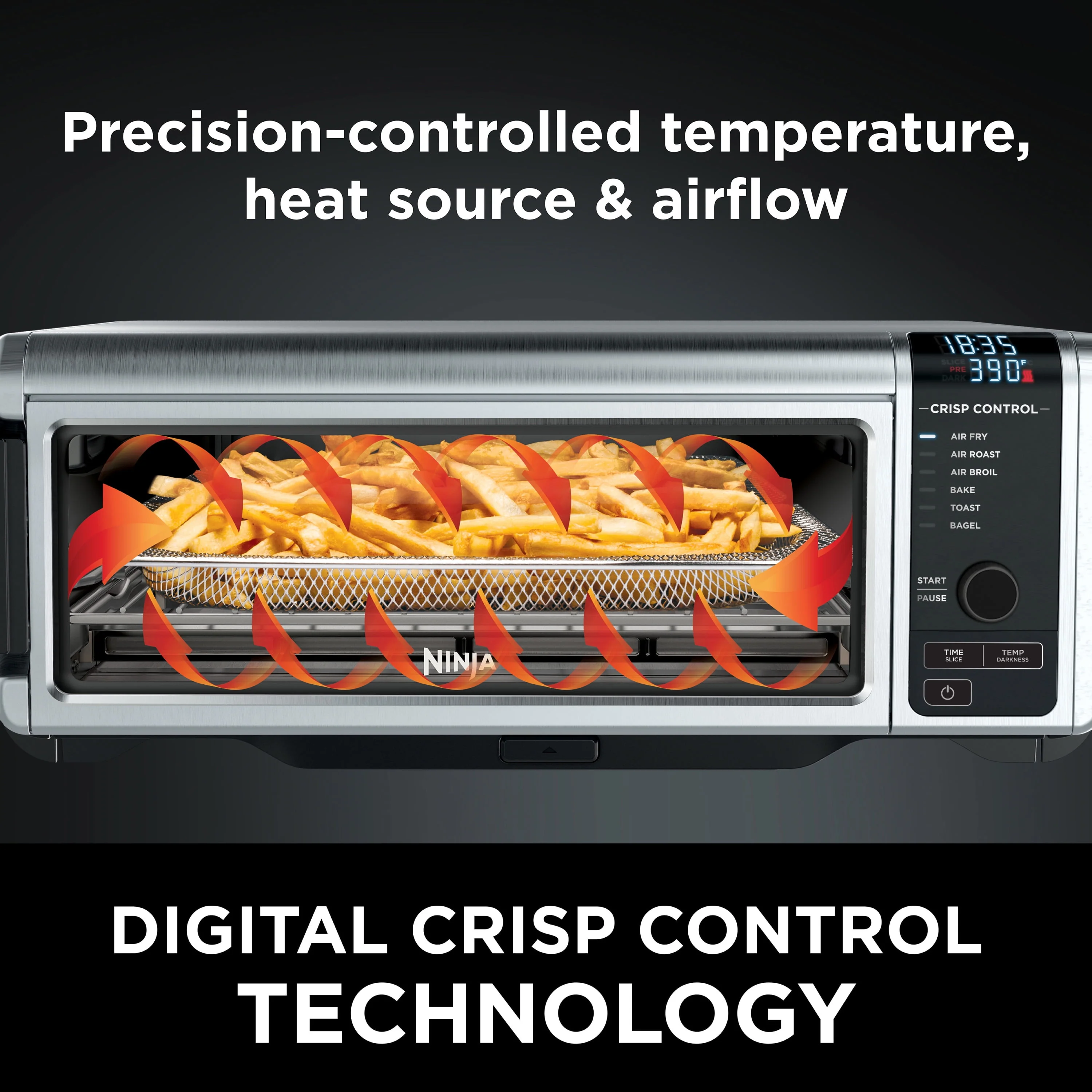 Ninja Foodi 6-in-1 Digital Air Fry, Large Toaster Oven, Flip-Away, SP080