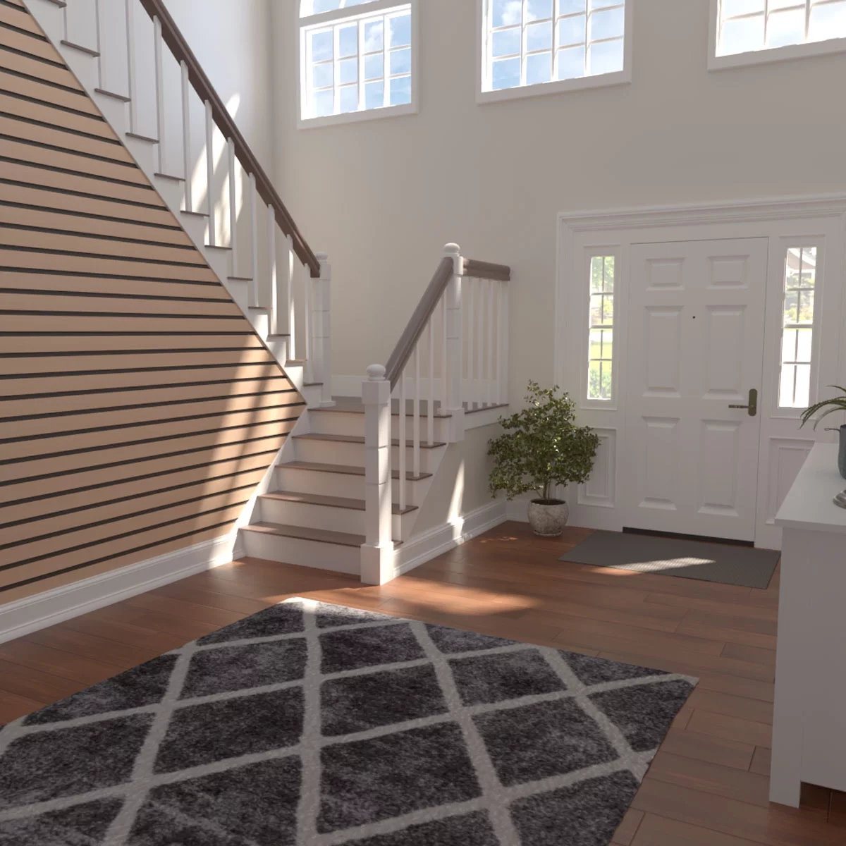 Ekena Millwork 94"H x 3/8"T Adjustable Wood Slat Wall Panel Kit w/ 3"W Slats, Alder (contains 15 Slats)