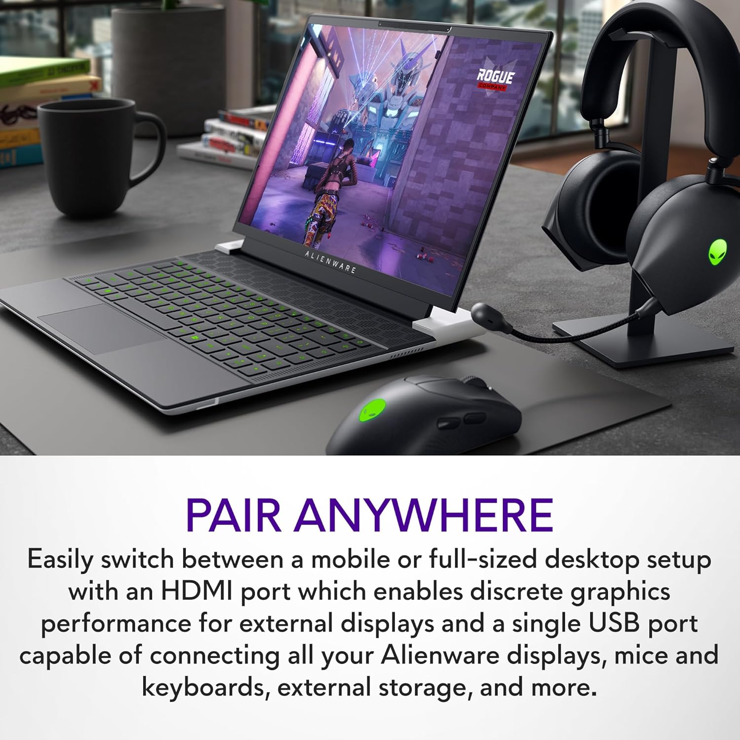 Alienware x14 R2 Gaming Laptop 14" QHD+ 165Hz G-Sync, Intel Core i7-13620H, NVIDIA GeForce RTX 4060 8GB, 32GB RAM, 1TB SSD, Windows 11 Home, AlienFX Backlit US Keyboard, Lunar Silver