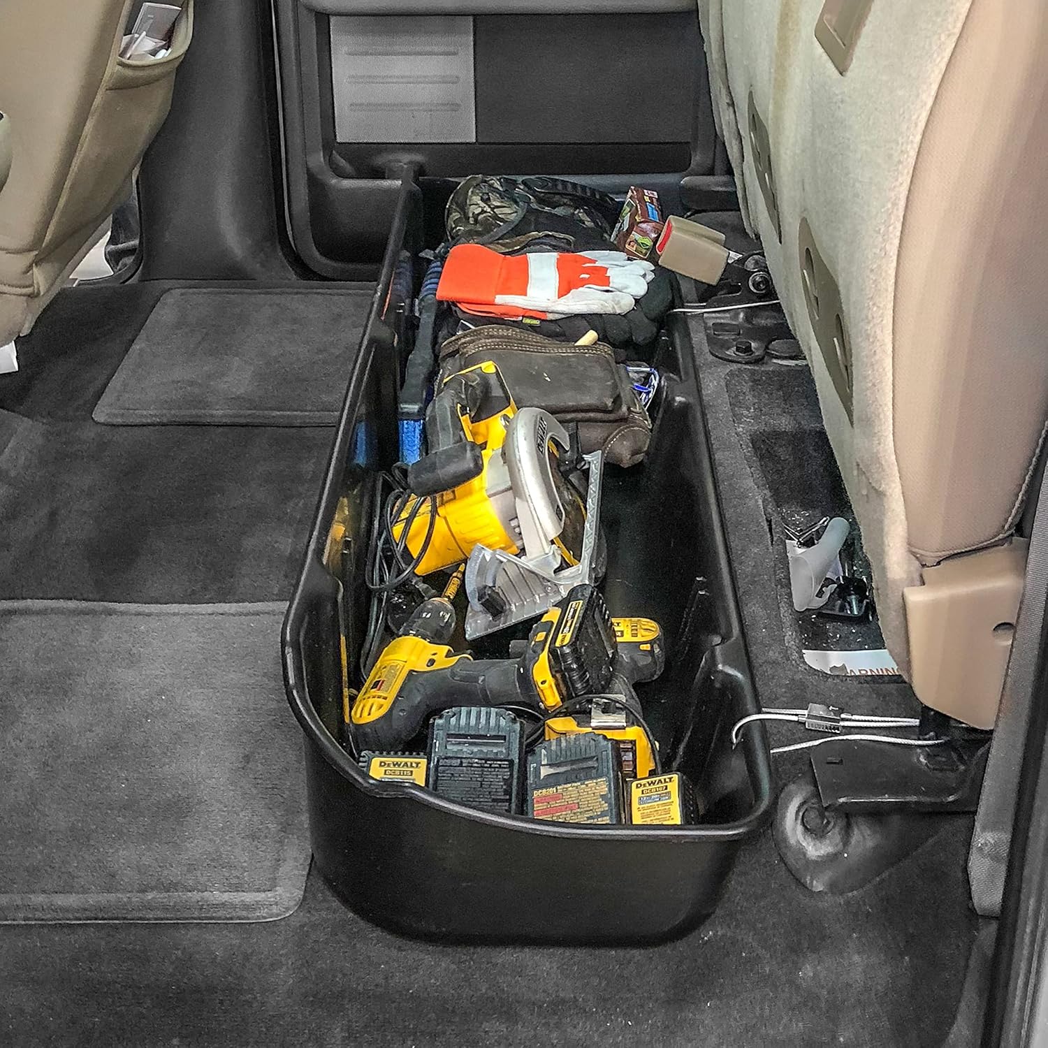 Red Hound Auto Under Seat Storage Box Compatible with F150 Ford F-150 SuperCrew Crew Cab 2009-2014 Underseat System (Only fits SuperCrew Cab, Will not fit Vehicles with OEM subwoofers)