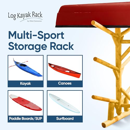 6-Place Kayak/Canoe Rack, Freestanding Kayak Storage Rack, Kayak Racks for Outdoor Storage, Surfboard Rack or SUP Storage Rack, Canoe Storage Rack, Paddle Board Rack