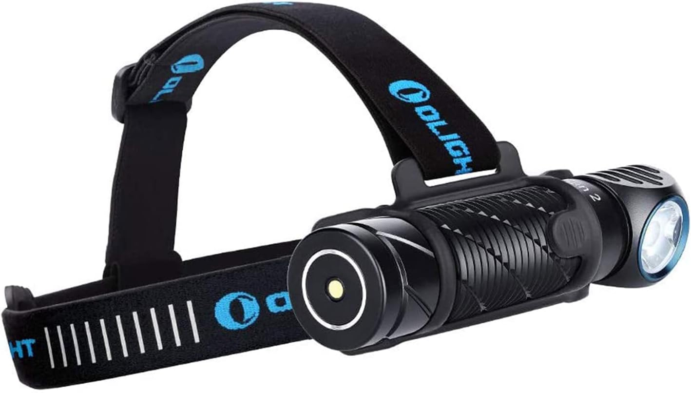 OLIGHT Perun 2 2500 Lumens Rechargeable Headlamp, Multi-functional Right Angle MCC Waterproof Flashlight With Headband, Perfect for Night Camping, Hiking, Hunting(Black)