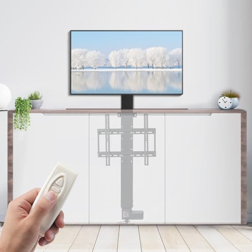 VEVOR Motorized TV Lift Stand, Fits 26""-57"" TVs | Adjustable Height (38"" to 66"") | Remote Control, Space-Saving TV Mount