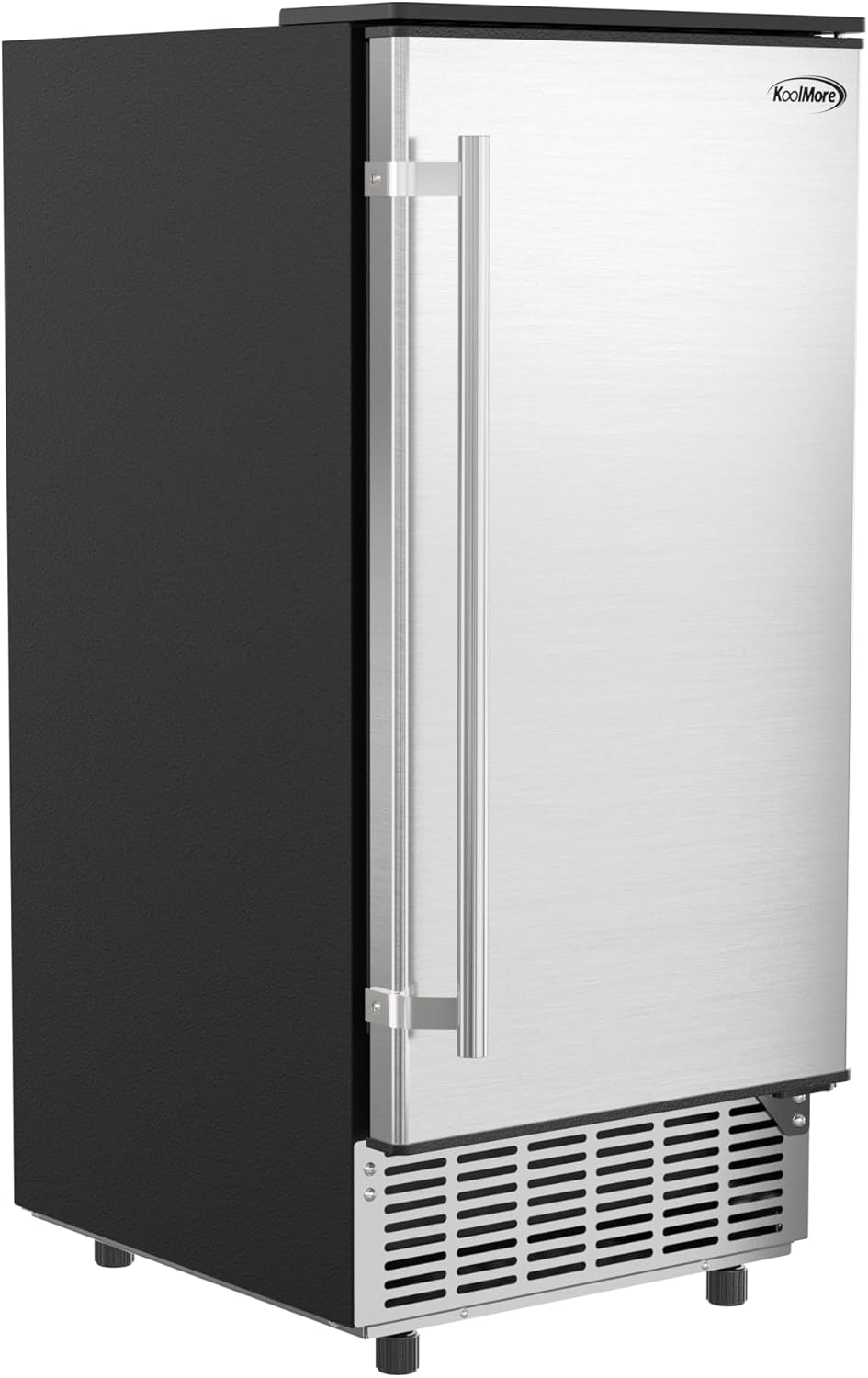 KoolMore Stainless-Steel Built-in Ice Maker Machine with Large 25 lb. Cube Storage Basket, Full Cube Production, Fast Ice Making Time, Free-Standing/Under-Counter - 75lbs of Ice per Day (BIM75-BS)