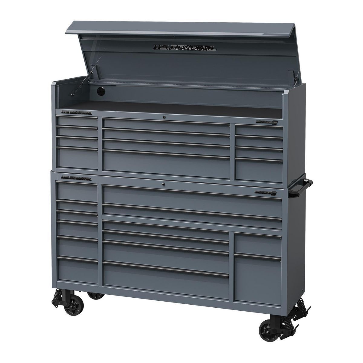 U.S. GENERAL 72 in. x 22 in. Triple-Bank Roll Cab, Series 3, Slate Gray