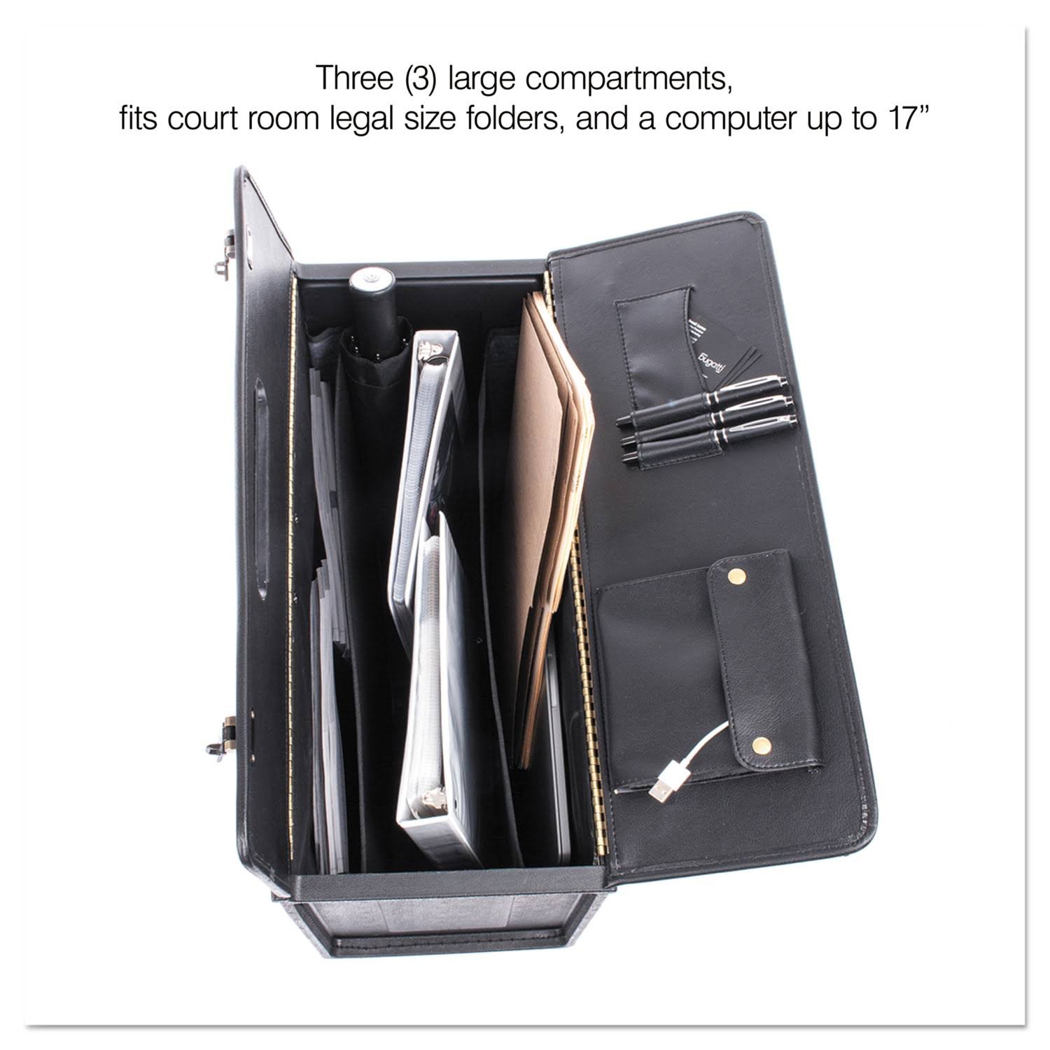 Stebco Tufide Rolling Catalog Case, 22 1/4 x 9 x 13 1/2, Black