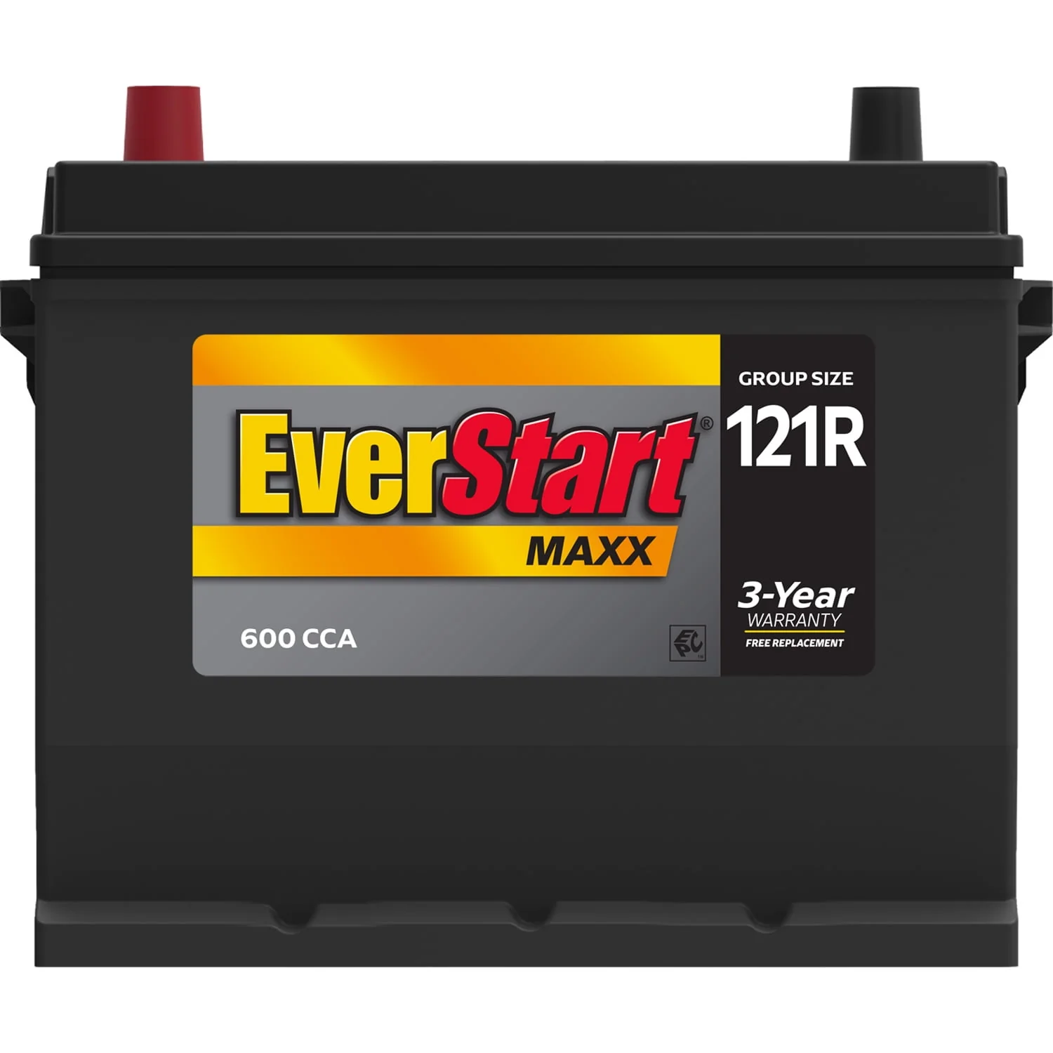 EverStart Maxx Lead Acid Automotive Battery, Group Size 121R 12 Volt, 600 CCA