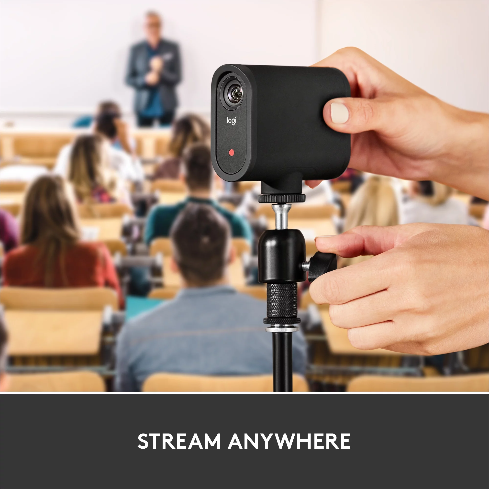 Logitech Mevo Start, Wireless Live Streaming Camera, 1080p HD Video Quality, Intelligent App Control, Stream via LTE or Wi-Fi - Black