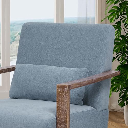 Swivel Accent Chair, Living Room Chair, Modern Arm Chair Sofa Chair with Solid Wood Armrests, 360 Degree Comfy Lounge Reading Chair, Swivel Barrel Chair, Side Chair for Hotel, Bedroom, Office, Beige