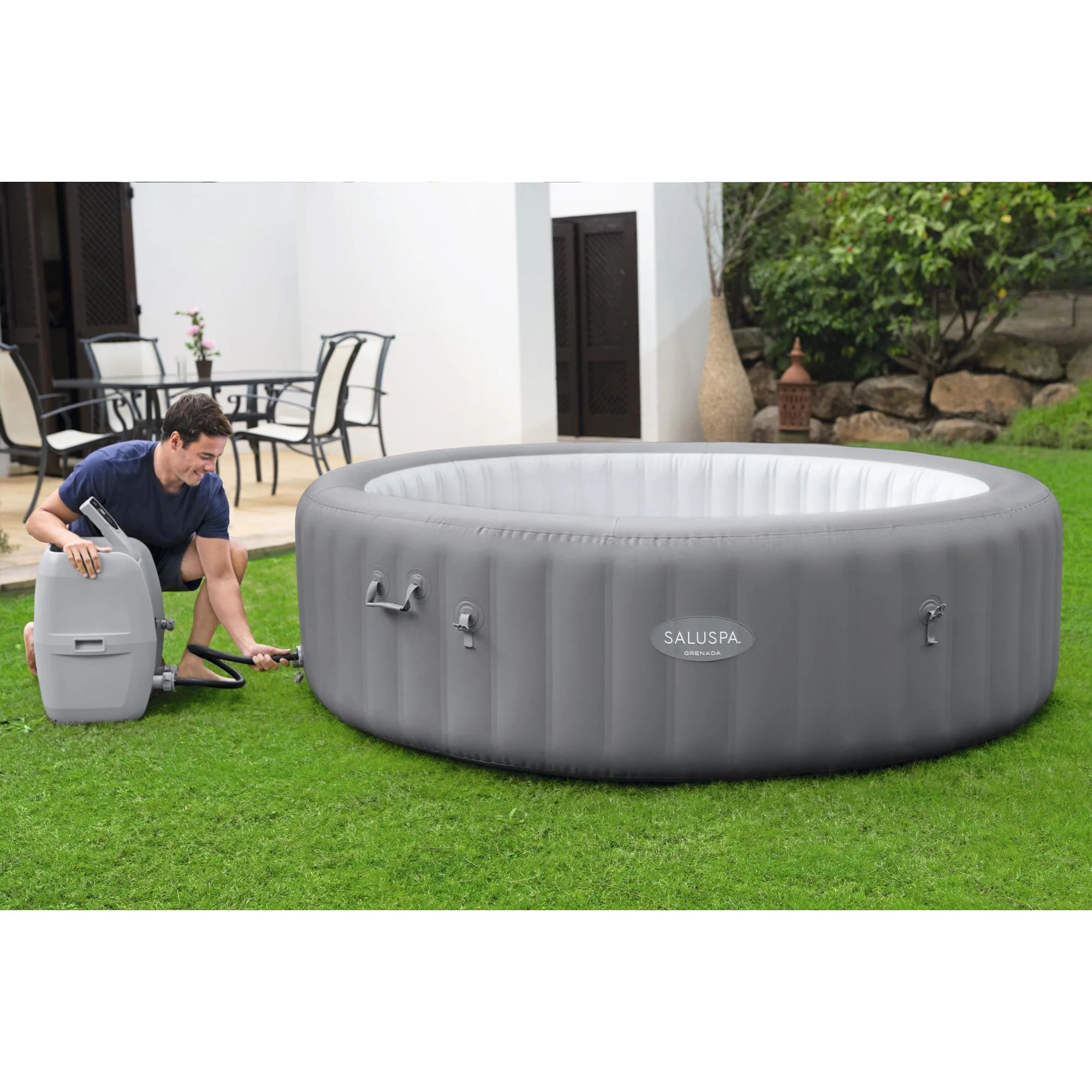 Bestway SaluSpa Grenada 6 Person 357 gal. Inflatable AirJet Hot Tub Spa, Maximum Temperature of 104˚F