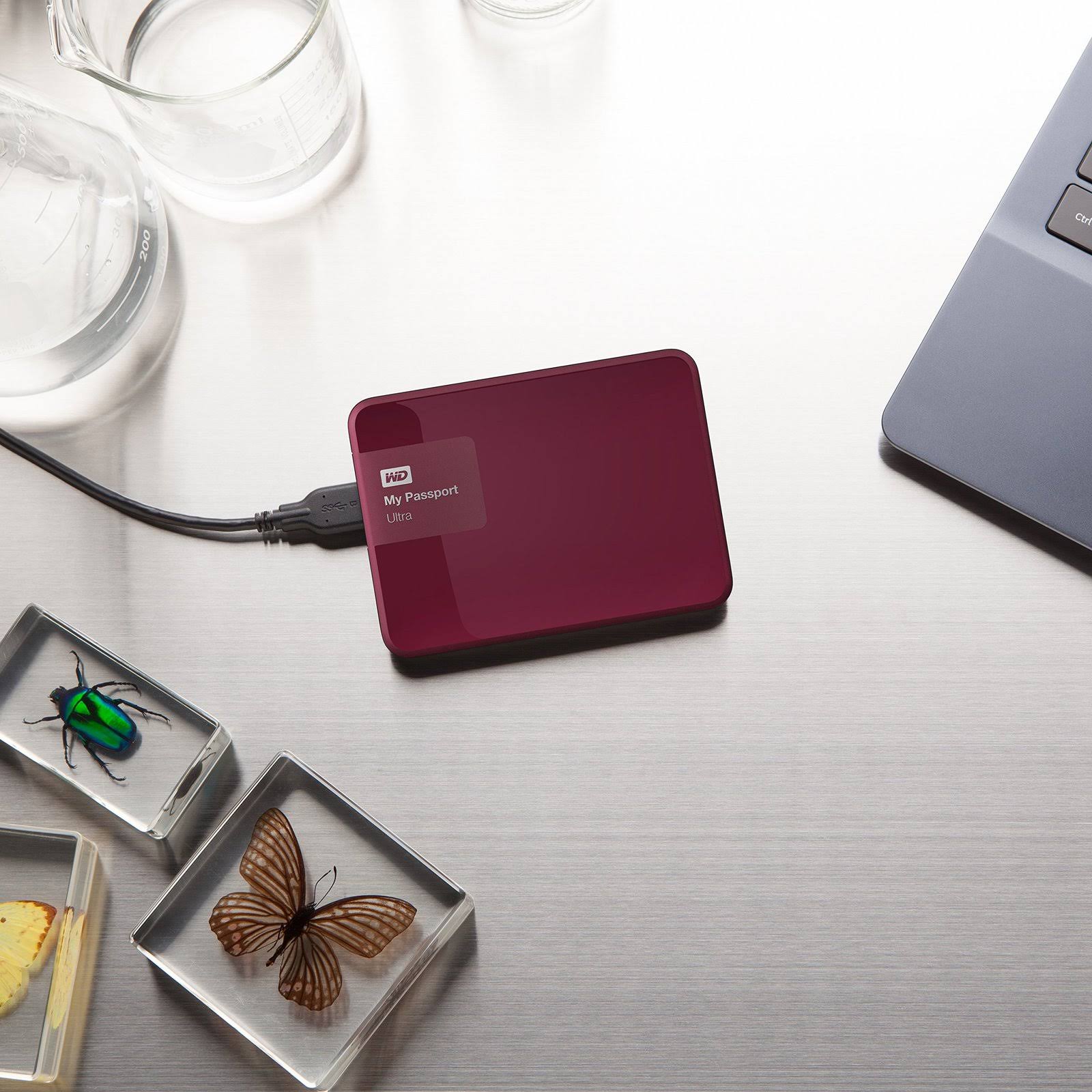 WD 3tb USB 3.0 My Passport Ultra Portable External Hard Drive - Berry