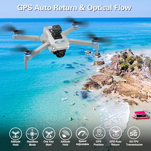 Drone with 4K UHD Camera for Adults,GPS RC Drone Brushless Motor,Upgraded Tablet Screen,Gimbal EIS, Smart FPV Foldable Quadcopter for Beginners, Auto Return, Follow Me, Waypoints, 60 Mins Flight Time,Gift, with Obstacle Avoidance